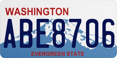 WA license plate ABE8706
