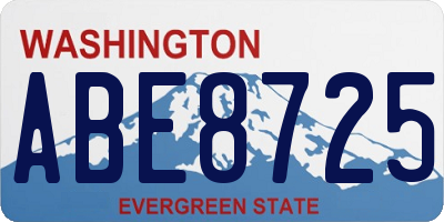 WA license plate ABE8725