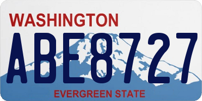 WA license plate ABE8727