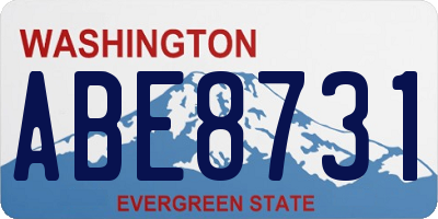 WA license plate ABE8731