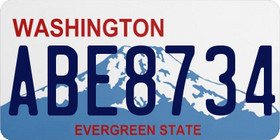 WA license plate ABE8734