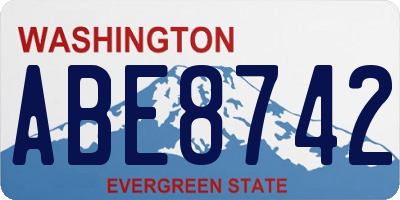 WA license plate ABE8742