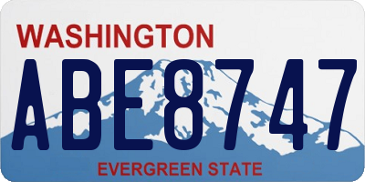 WA license plate ABE8747