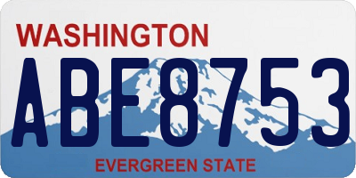 WA license plate ABE8753