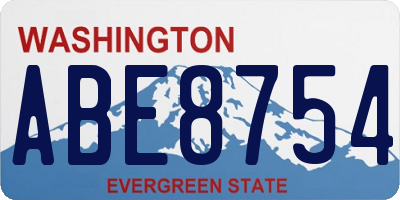 WA license plate ABE8754