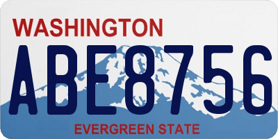 WA license plate ABE8756