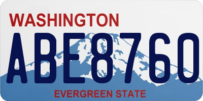 WA license plate ABE8760