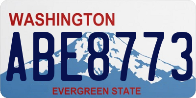 WA license plate ABE8773