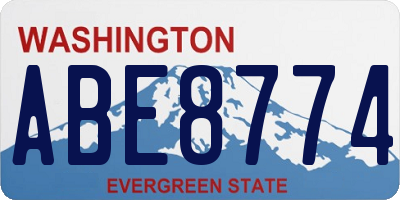 WA license plate ABE8774
