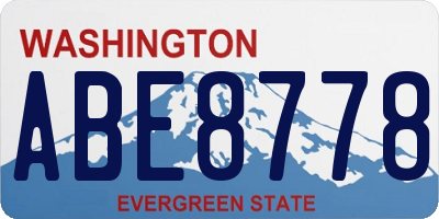 WA license plate ABE8778