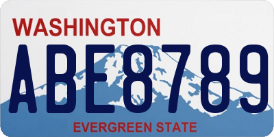WA license plate ABE8789