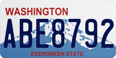WA license plate ABE8792
