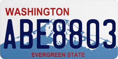 WA license plate ABE8803
