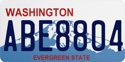 WA license plate ABE8804