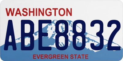 WA license plate ABE8832