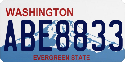 WA license plate ABE8833