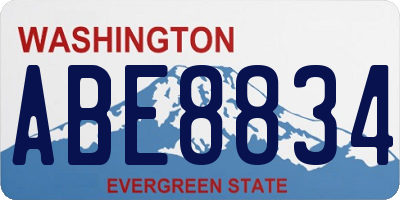 WA license plate ABE8834