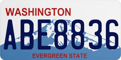WA license plate ABE8836