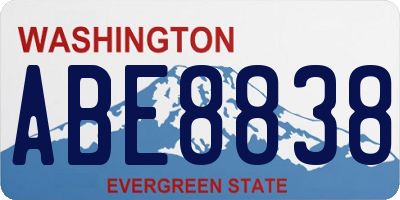 WA license plate ABE8838