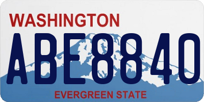 WA license plate ABE8840