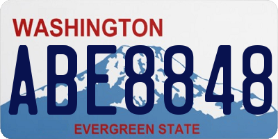 WA license plate ABE8848