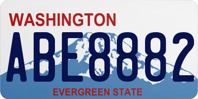 WA license plate ABE8882