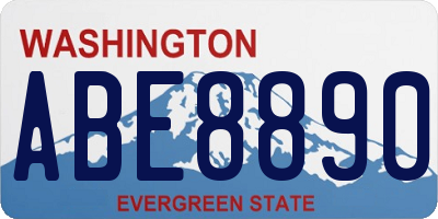WA license plate ABE8890
