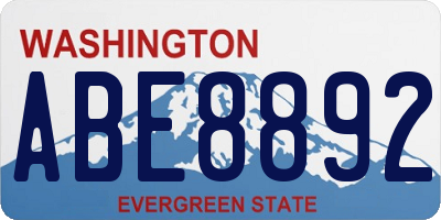 WA license plate ABE8892