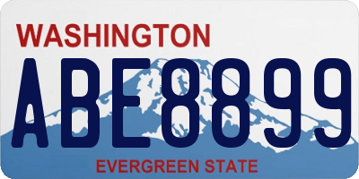 WA license plate ABE8899