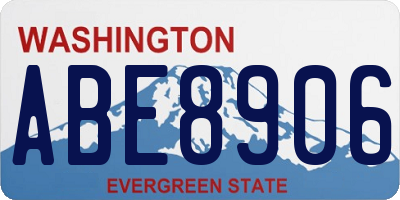 WA license plate ABE8906