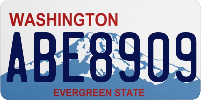 WA license plate ABE8909