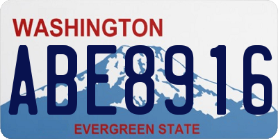 WA license plate ABE8916