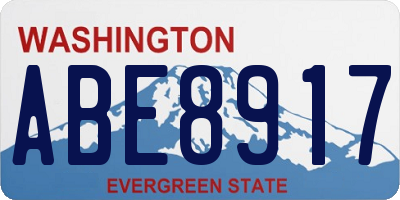 WA license plate ABE8917