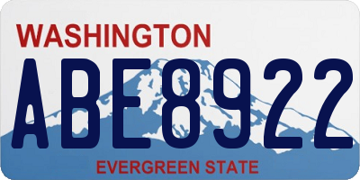 WA license plate ABE8922