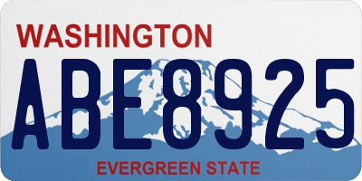 WA license plate ABE8925
