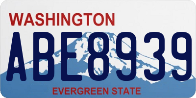 WA license plate ABE8939