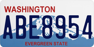 WA license plate ABE8954