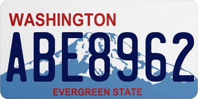 WA license plate ABE8962