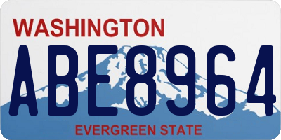 WA license plate ABE8964