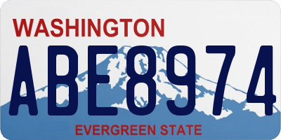 WA license plate ABE8974