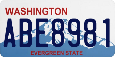 WA license plate ABE8981