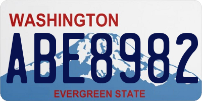 WA license plate ABE8982