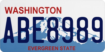WA license plate ABE8989