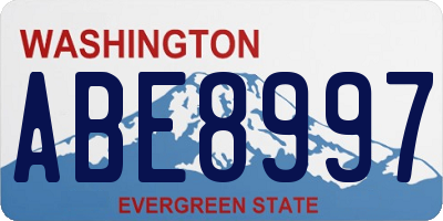 WA license plate ABE8997