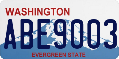 WA license plate ABE9003