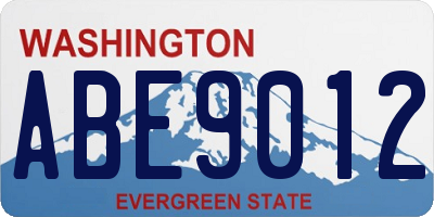 WA license plate ABE9012