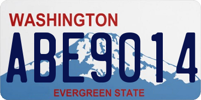 WA license plate ABE9014