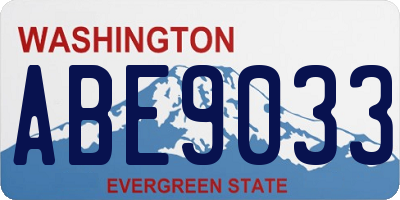 WA license plate ABE9033
