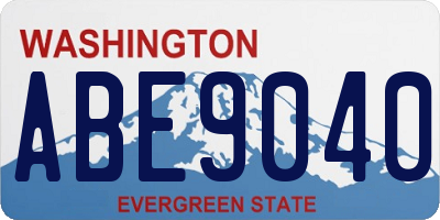 WA license plate ABE9040