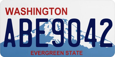 WA license plate ABE9042
